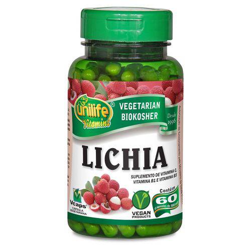Lichia com Vitamina C, B1 e B3 500mg 60 Capsulas Unilife