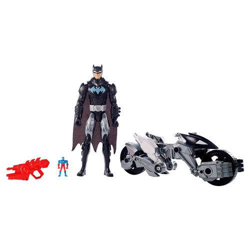 Liga da Justiça Batman e Batmoto Transformável Preta - Mattel