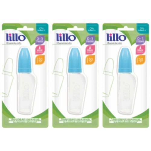 Lillo 601120 Miniform Mamadeira Latex Azul 50ml (kit C/03)