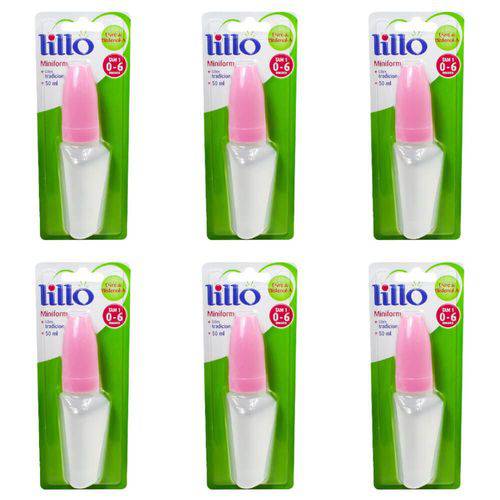 Lillo 601130 Miniform Mamadeira Latex Rosa 50ml (kit C/06)