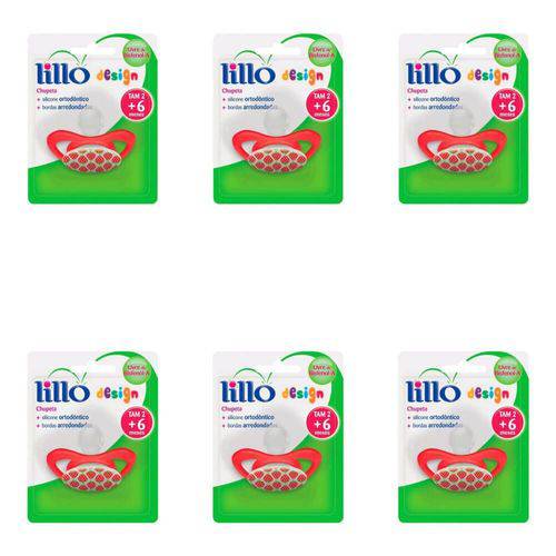 Lillo 619280 Toys Chupeta Orto Silicone Vermelha Tam2 (kit C/06)