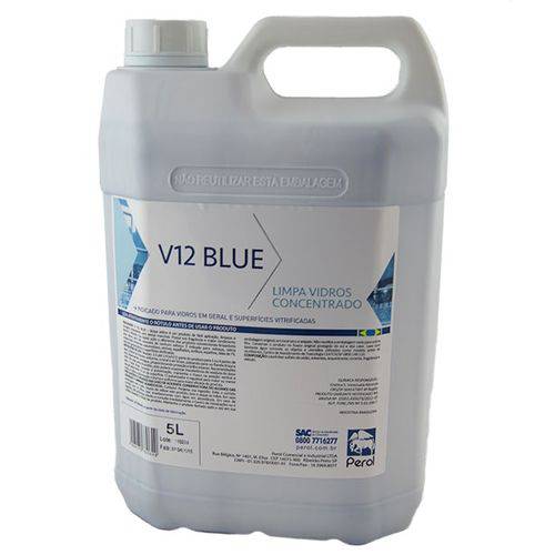 Limpa Vidros Concentrado V12 Blue Perol 5l