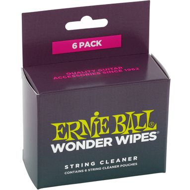 Limpador para Cordas Ernie Ball 4277 Wonder Wipes - Pacote com 6