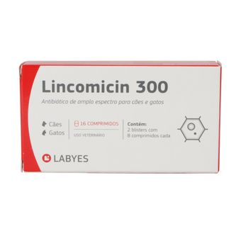 Lincomicin 300 com 16 Comprimidos para Cães e Gatos Labyes