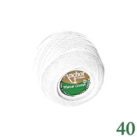 Linha Anchor Artiste Mercer Crochet 40 Branca