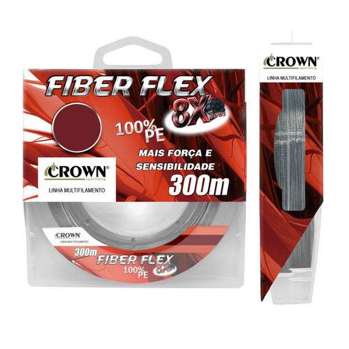 Linha Crown Fiber Flex 8X Cinza Multi (0,26mm 43lb) 300m