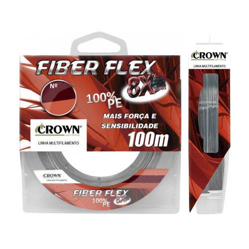 Linha Crown Fiber Flex 8X Cinza Multi (0,18mm 24lb) 100m