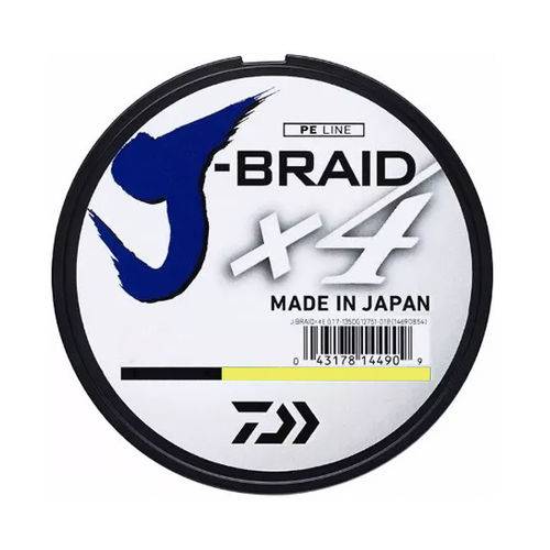 Linha Daiwa J-Braid X4 Amarela 270m - 50lb 0.33mm