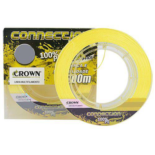Linha de Pesca Crown Connection Multifilamento 9 Fios Amarelo 0,26mm 40Lbs 300M