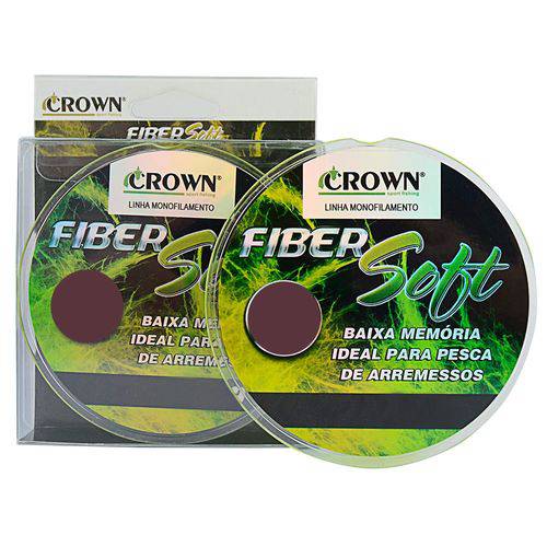 Linha de Pesca Crown Fiber Soft Monofilamento Amarelo 0,28mm 16lbs 250m