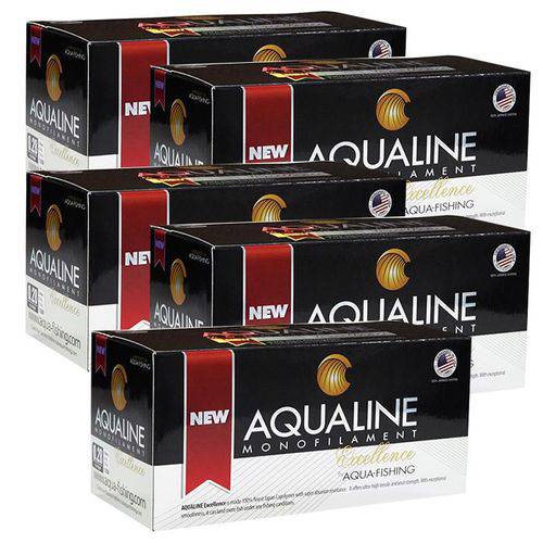 Linha Monofilamento Aqualine Excellence 11lb (0,25mm - 1000m) Kit com 5 Caixas