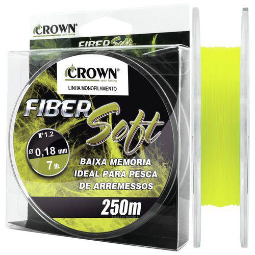 Linha Monofilamento Crown Fiber Soft Amarela 0,18mm - 7lbs