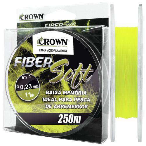 Linha Monofilamento Crown Fiber Soft Amarela 0,23mm - 11 Lbs