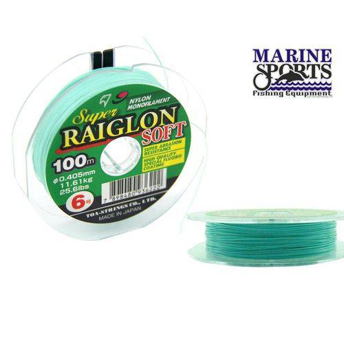 Linha Monofilamento Marine Sports Raiglon Soft 0,37mm 22lb - 100 Metros