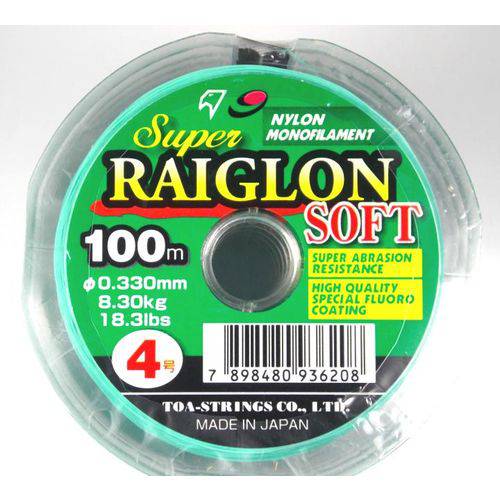Linha Monofilamento SUPER RAIGLON SOFT - 0,40 Mm - 26,6 Lbs