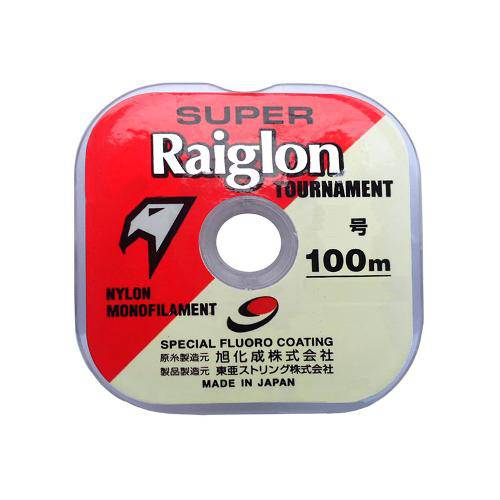 Linha Monofilamento Super Raiglon Tournament-020mm 4.95k Branca- 100m