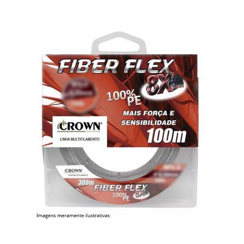 Linha Multifilamento Crown Fiber Flex 8x Cinza (0,50mm - 100lb) 100m