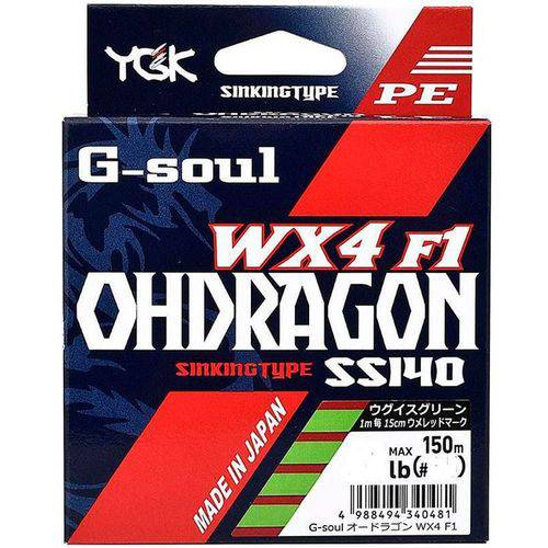 Linha Multifilamento G Soul Ohdragon Wx4 Ygk 4 Fios Verde 28lb 150m 0,24mm