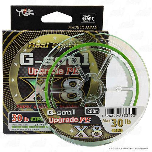 Linha Multifilamento G Soul Upgrade Pe X8 Real Sports Ygk 8 Fios 0,21mm 30lb 200 Metros Amarela