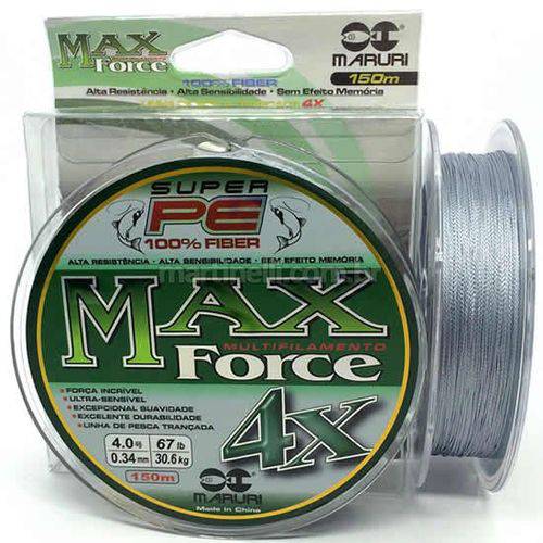 Linha Multifilamento Maruri Max Force 4x 150m 0,24mm Cinza