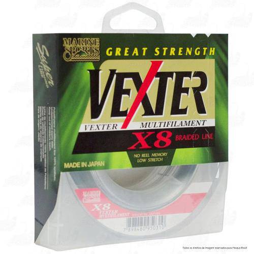 Linha Multifilamento Vexter X8 8 Fios Trançados Marine Sports 300m Green 0,35mm 50lb