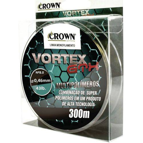 Linha Vortex GTX Crown Multipolímeros 8.0 (0,46mm-43lb) 300m