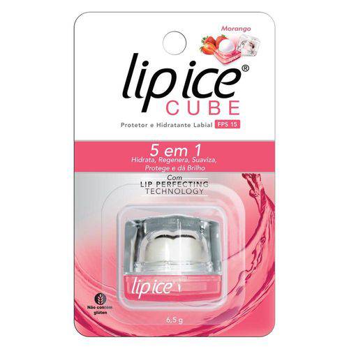 Lip Ice Cube Protetor e Hidratante Labial FPS 15 - Morango 6.5g