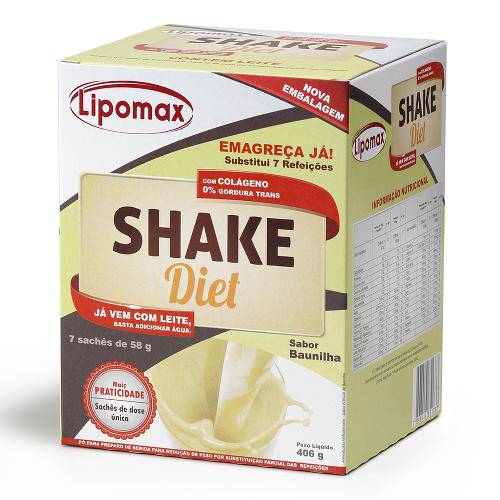 Lipomax Shake Diet Baunilha 58g C/ 7 Sachês