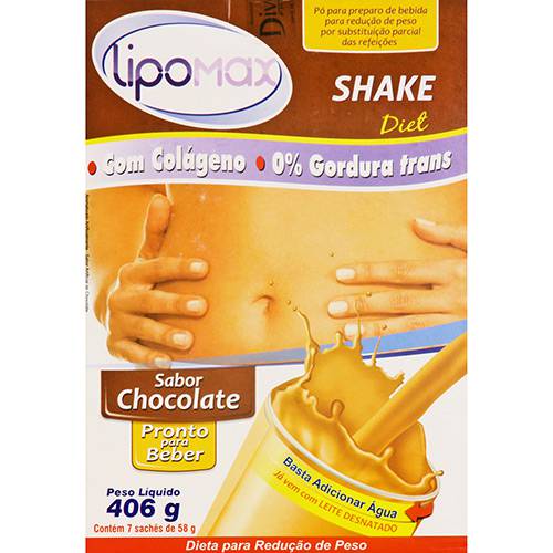 Lipomax Shake Diet (cx 07 Saches de 58g) Chocolate - Galgrin Group Ltda