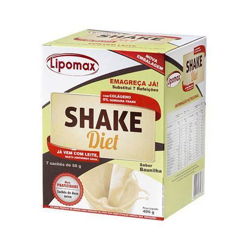 Lipomax Shake Diet Sabor Baunilha com 7 Sachês