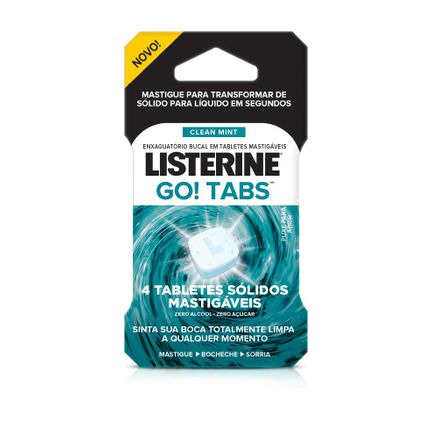Listerine Go! Tabs Tablete Mastigável Clean Mint 4 Unidades