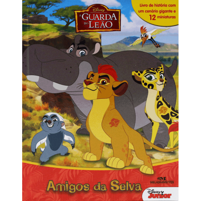 Livro a Guarda do Leão com 12 Miniaturas - Amigos da Selva - MELHORAMENTOS