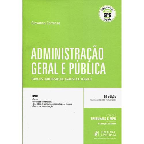 Livro - Administração Geral e Pública para os Concursos de Analista e Técnico