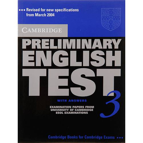 Livro - Cambridge Preliminary English Test 3: Student's Book With Answers