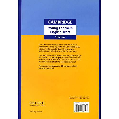 Livro - Cambridge Young Learners English Tests: Starters Student Pack...