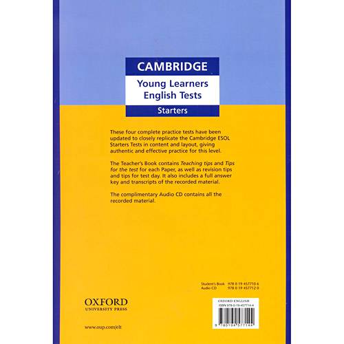 Livro - Cambridge Young Learners English Tests: Starters Teacher´s Pack...