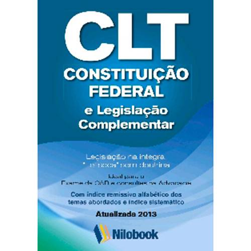 Livro - Clt Constituiçao Federal e Legislação Complementar
