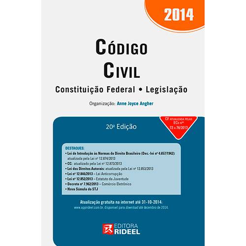 Livro - Código Civil 2014 - Constituição Federal - Legislação