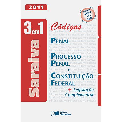 Livro - Códigos Penal, Processo Penal e Constituição Federal - 3 em 1 + Legislação Complementar