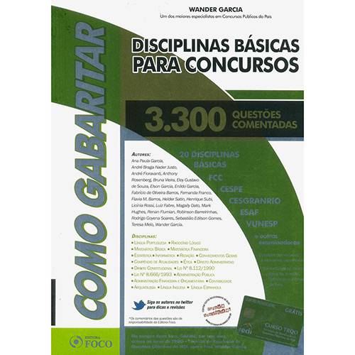 Livro - Como Gabaritar: Disciplinas Básicas para Concursos	- 3.300 Questões Comentadas