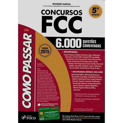 Livro - Como Passar em Concursos da FCC - 6.000 Questões Comentadas