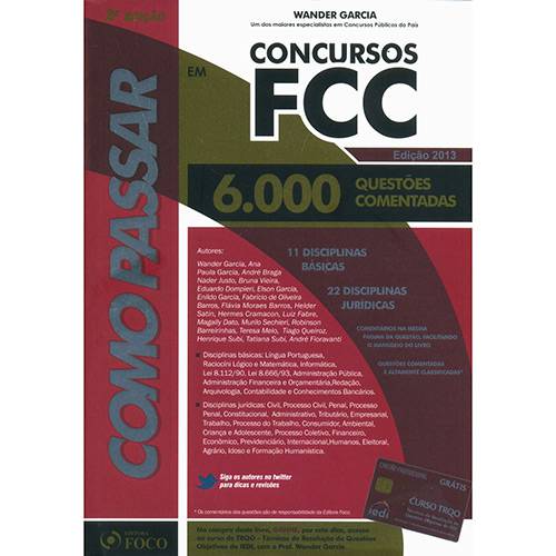 Livro - Como Passar em Concursos FCC: 6.000 Questões Comentadas