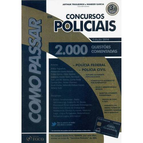 Livro - Como Passar em Concursos Policiais: 2.000 Questões Comentadas