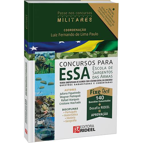Livro - Concursos para ESSA - Escola de Sargentos das Armas - Passe Nos Concursos Militares