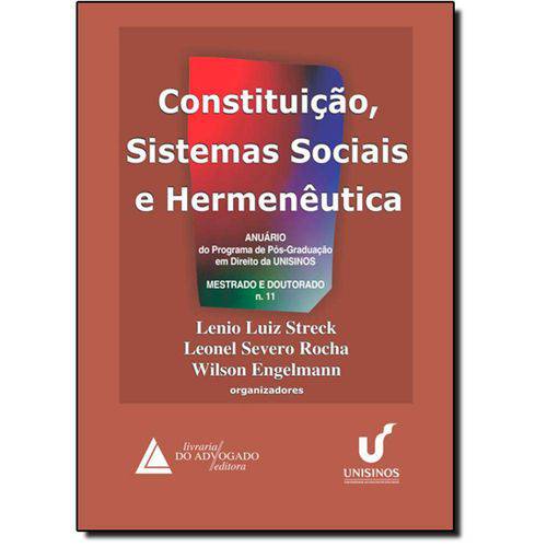Livro - Constituição, Sistemas Sociais e Hermenêutica - Nº 11