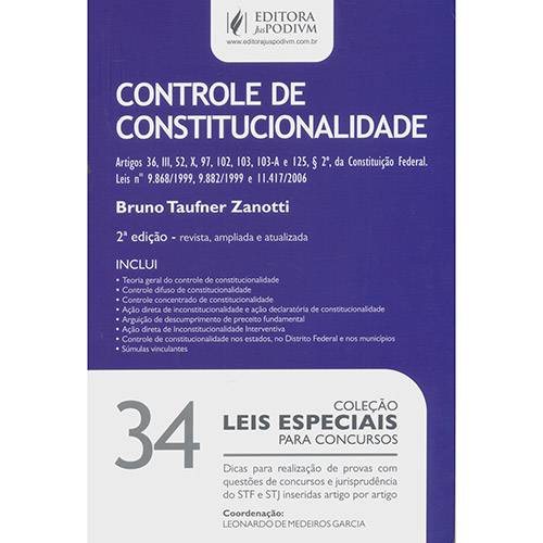 Livro - Controle de Constitucionalidade - Coleção Leis Especiais para Concursos - Vol. 34