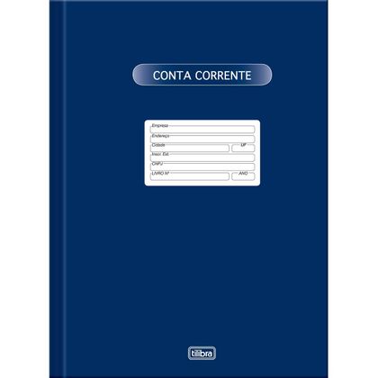 Livro de Conta Corrente Capa Dura Grande 100 Folhas - Tilibra Tilibra