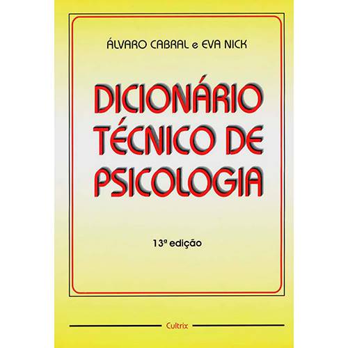 Livro - Dicionario Tecnico de Psicologia