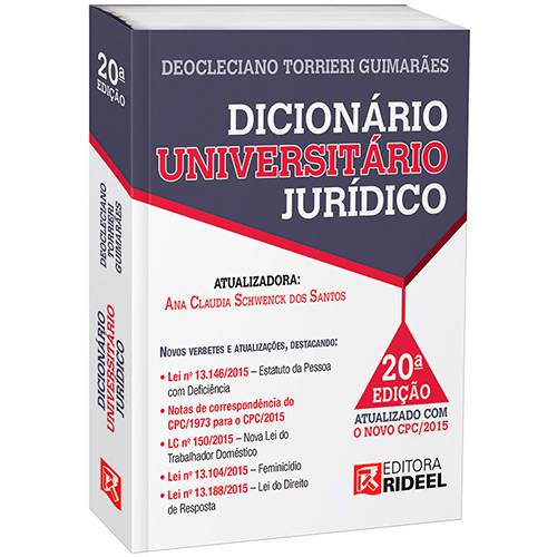 Livro - Dicionário Universitário Jurídico