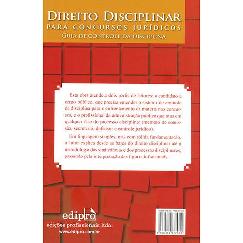 Livro - Direito Disciplinar para Concursos Jurídicos - Guia de Controle da Disciplina